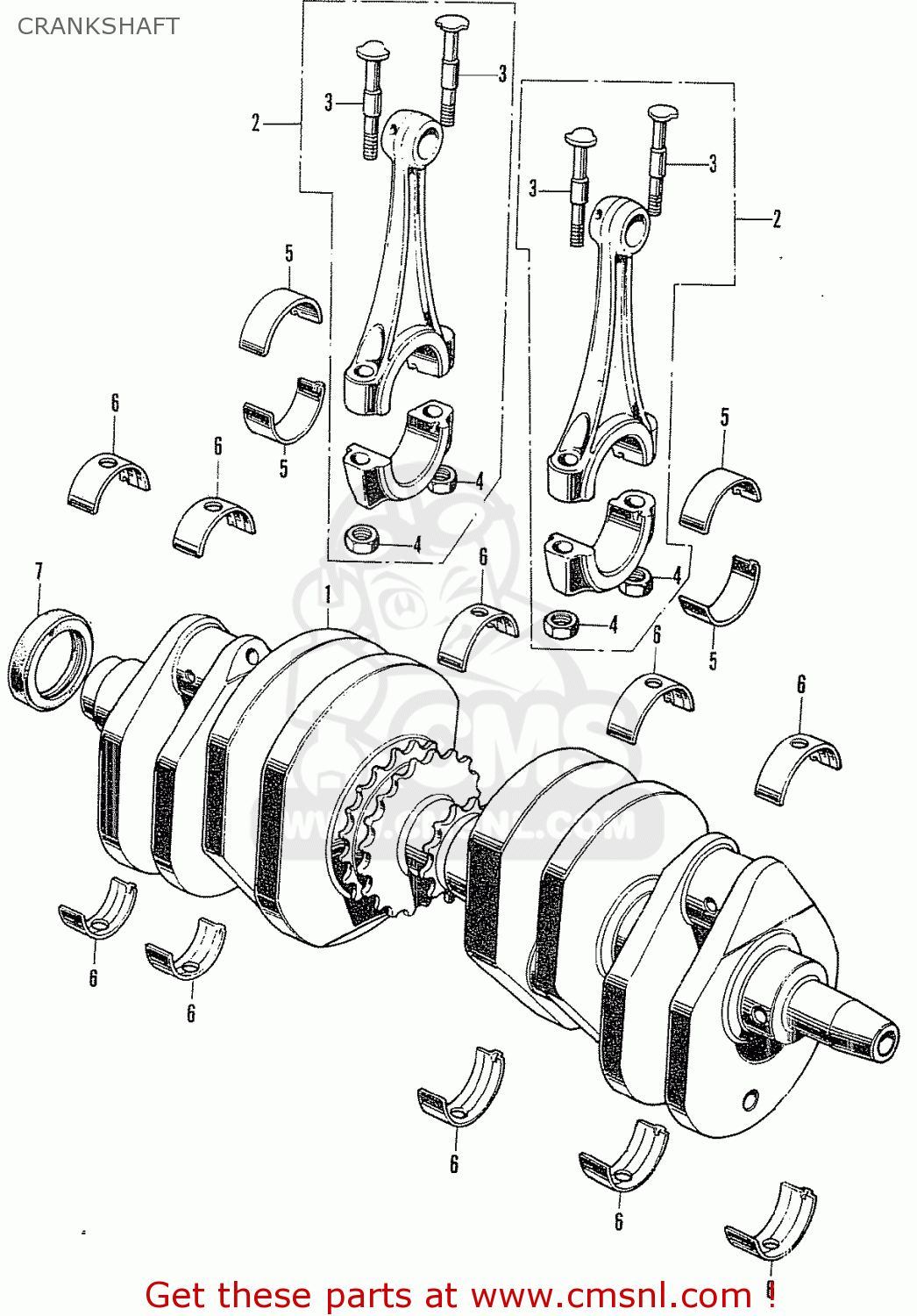 Honda Cb750k2 Four 1972 Usa Crankshaft