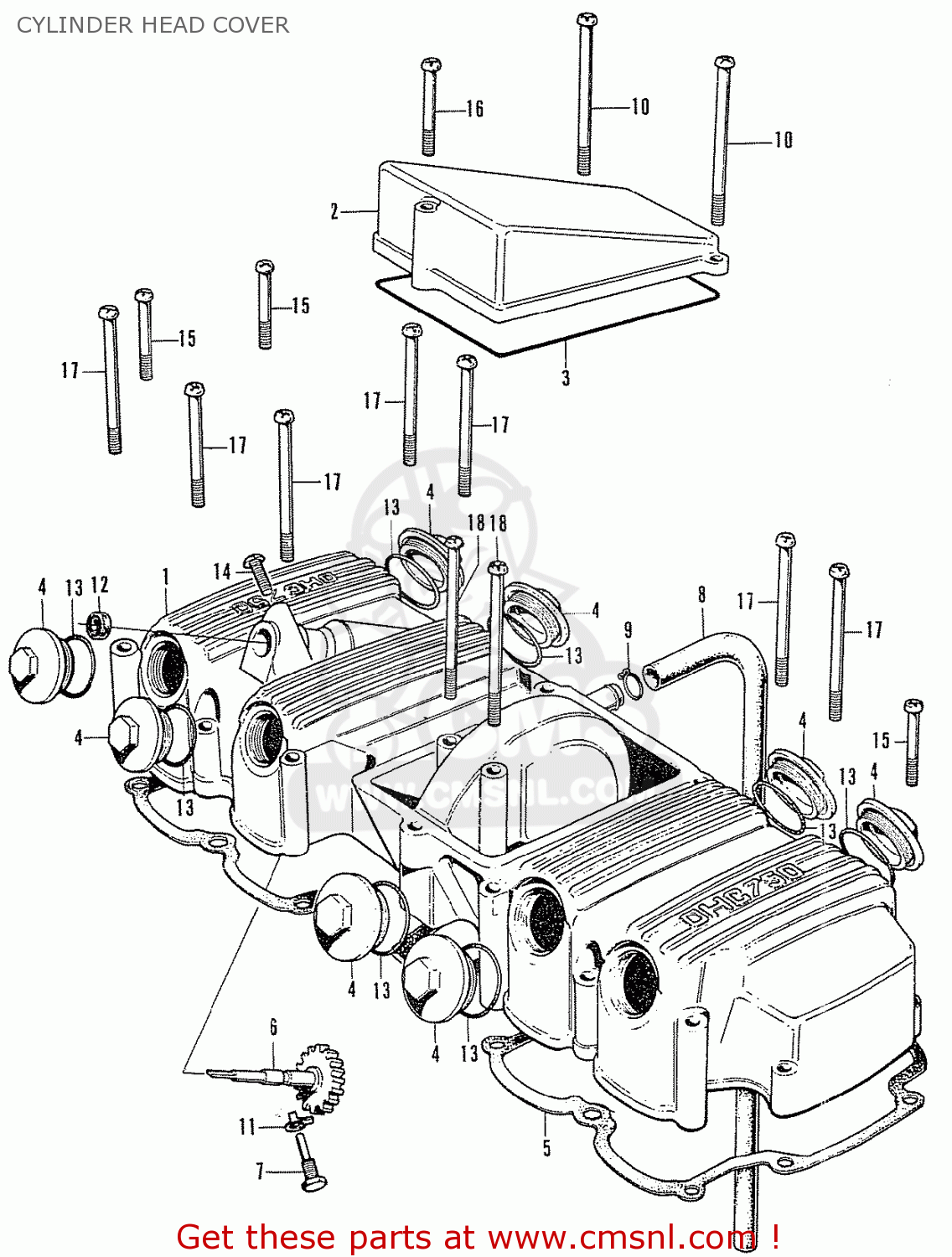 Honda CB750K2 FOUR ENGLAND CYLINDER HEAD COVER buy CYLINDER HEAD