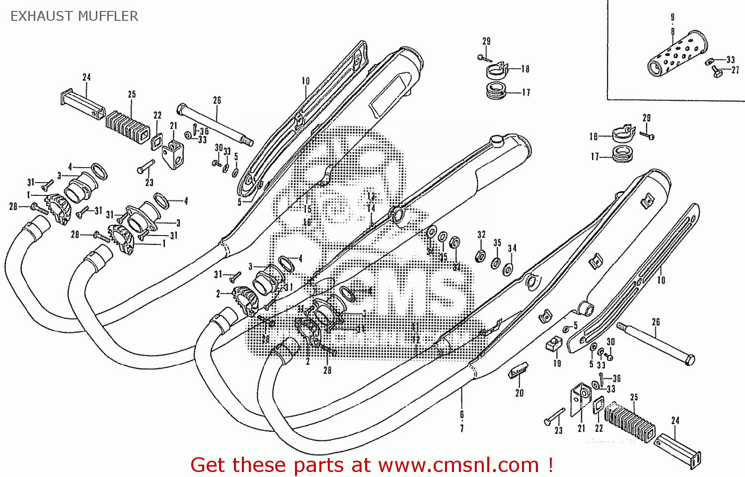 Honda Cb750k2 Four European Direct Sales Exhaust Muffler Buy Exhaust Muffler Spares Online