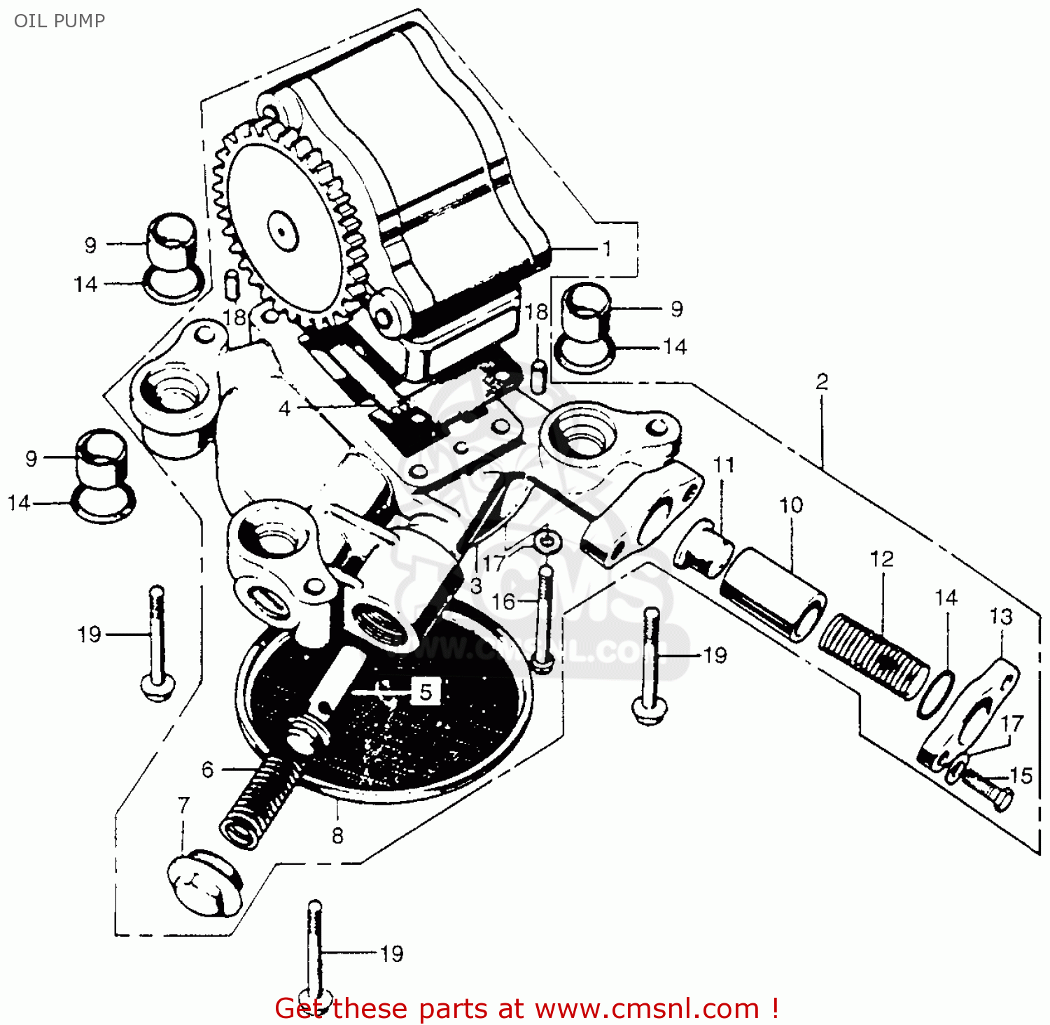 Honda CB750K3 FOUR 1973 USA OIL PUMP buy OIL PUMP spares online