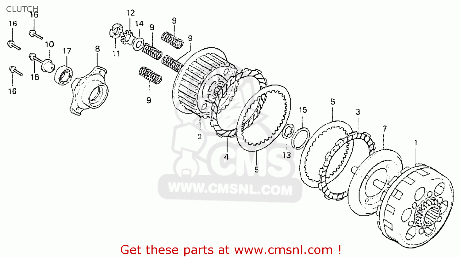 Honda CB750K6 FOUR AUSTRALIA CLUTCH buy CLUTCH spares online