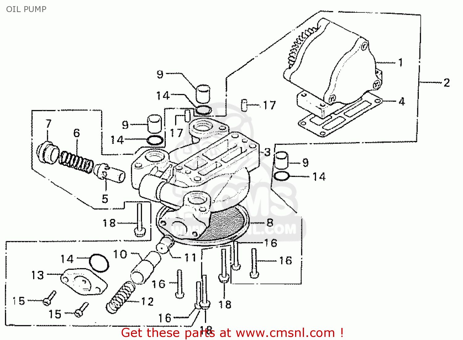 Honda CB750K6 FOUR USA OIL PUMP buy OIL PUMP spares online