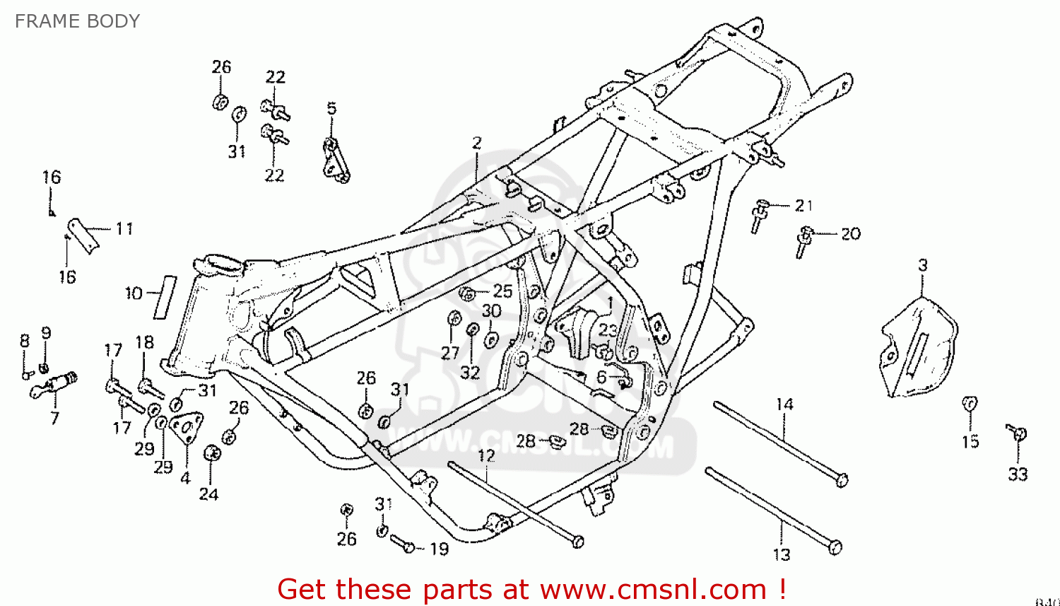 Honda CB750K7 FOUR CANADA FRAME BODY - buy FRAME BODY spares online