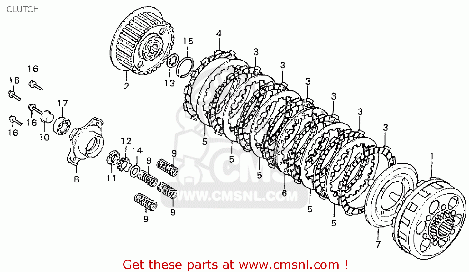 Honda CB750K7 FOUR FRANCE CLUTCH buy CLUTCH spares online