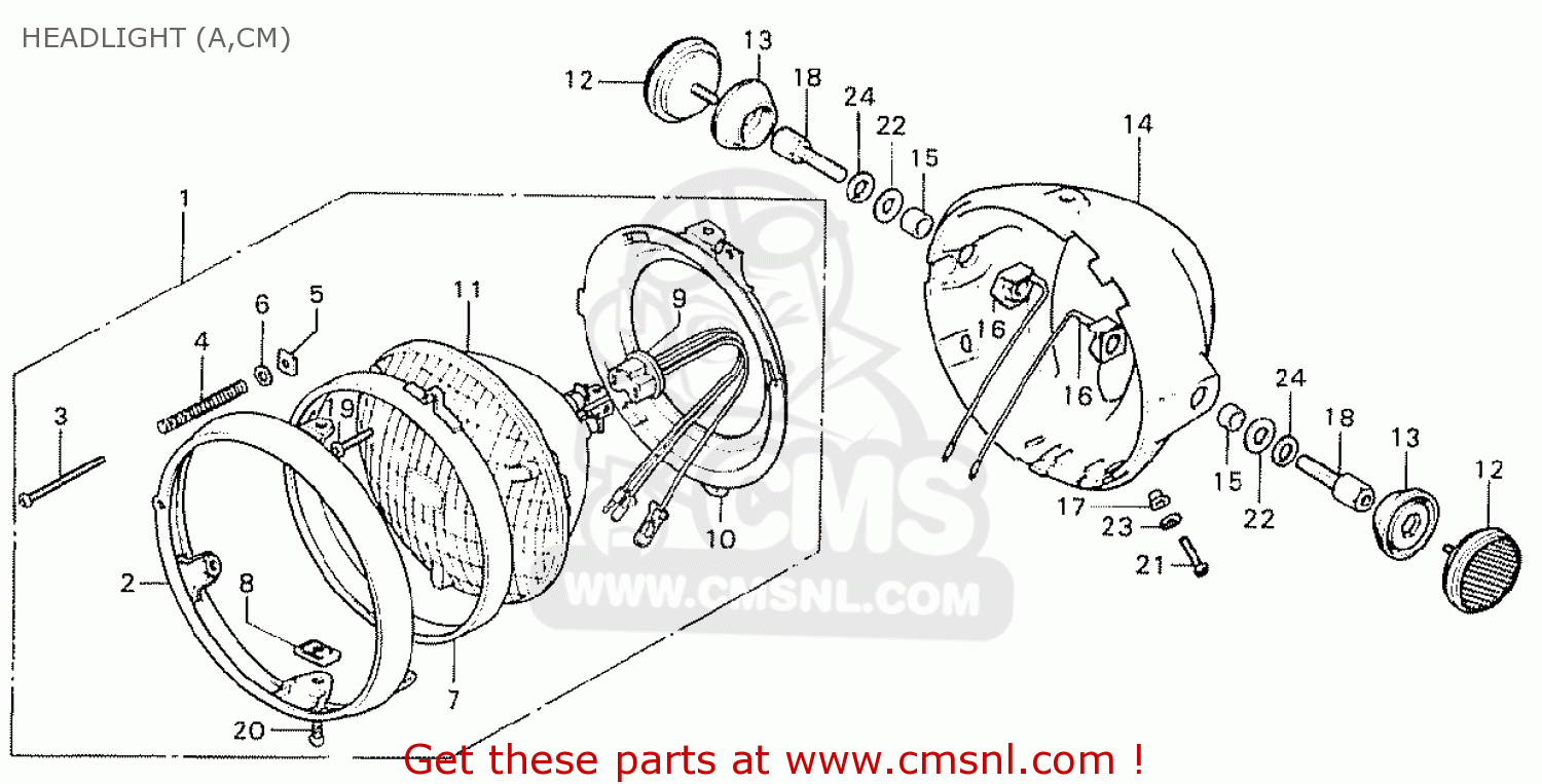 Honda CB750K8 FOUR USA HEADLIGHT (A,CM) - buy HEADLIGHT (A,CM) spares