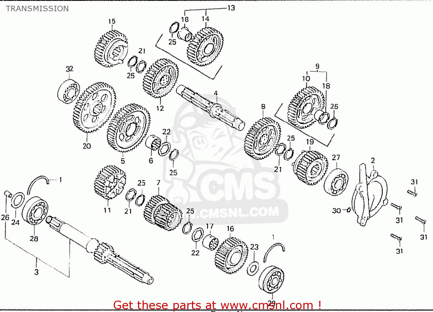 Honda CB750K8 FOUR USA TRANSMISSION buy TRANSMISSION spares online