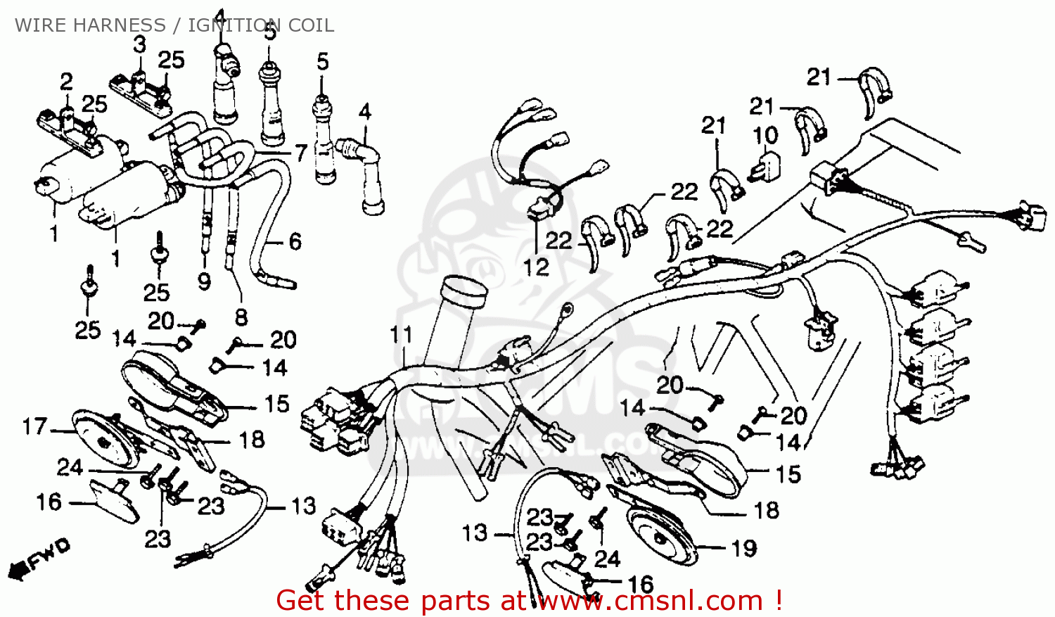 Honda CB900C 900 CUSTOM 1980 (A) USA WIRE HARNESS ... yamaha c90 wiring diagram 