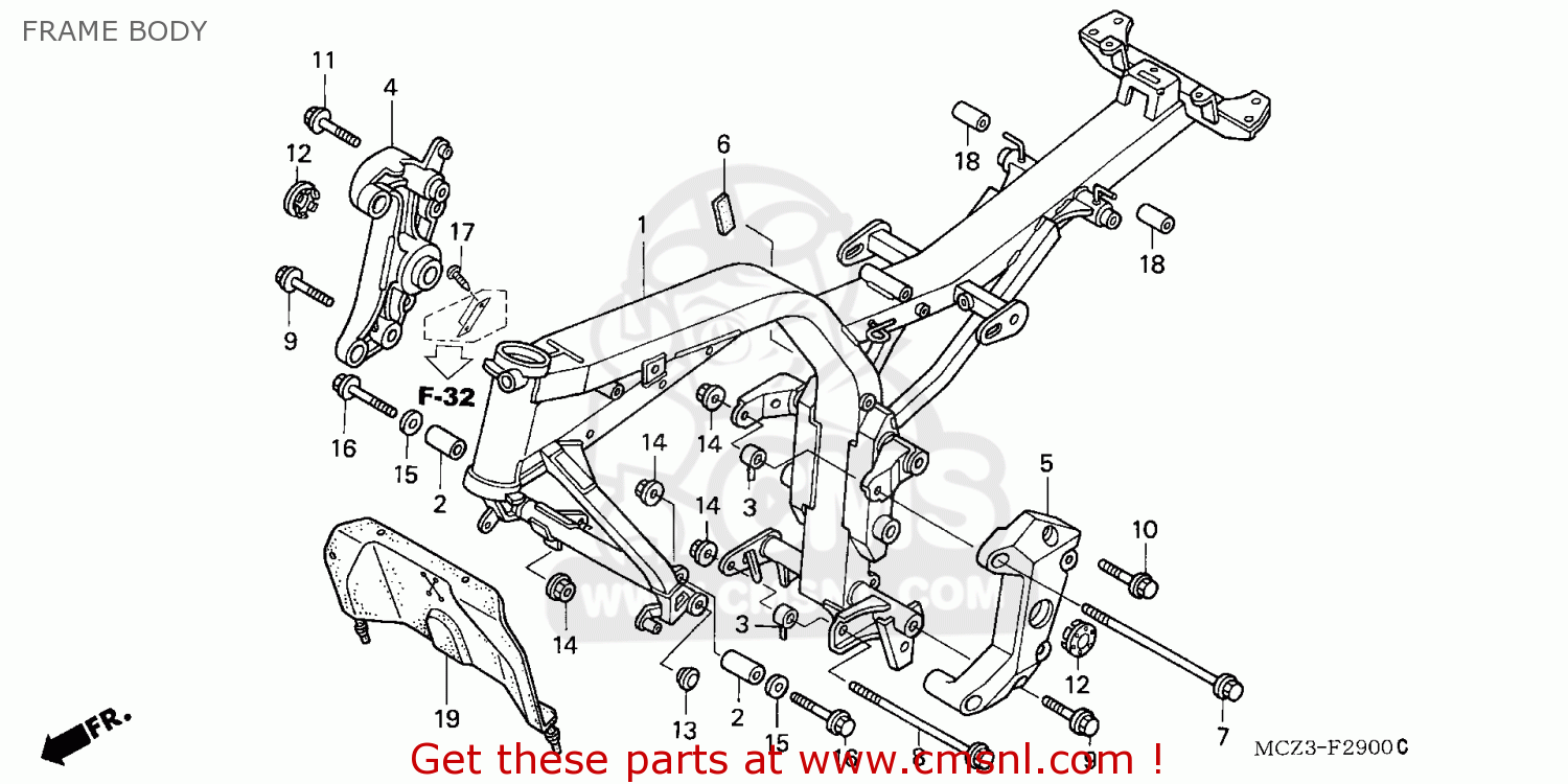 Honda Cb900f Hornet 2002 2 France Frame Body Buy Frame Body Spares