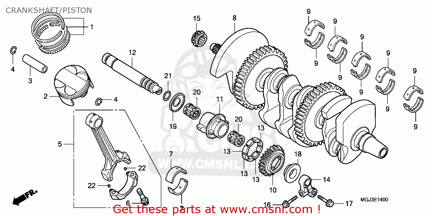 Honda CBF1000F 2011 (B) AUSTRALIA CRANKSHAFT/PISTON - buy CRANKSHAFT ...