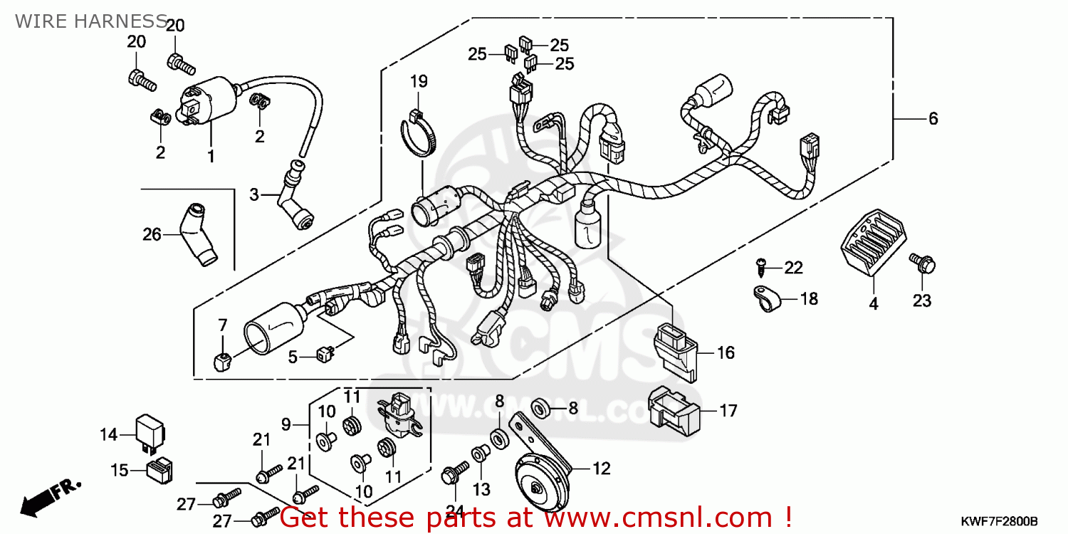 Honda CBF125M 2009 (9) FRANCE / CMF WIRE HARNESS - buy WIRE HARNESS ...