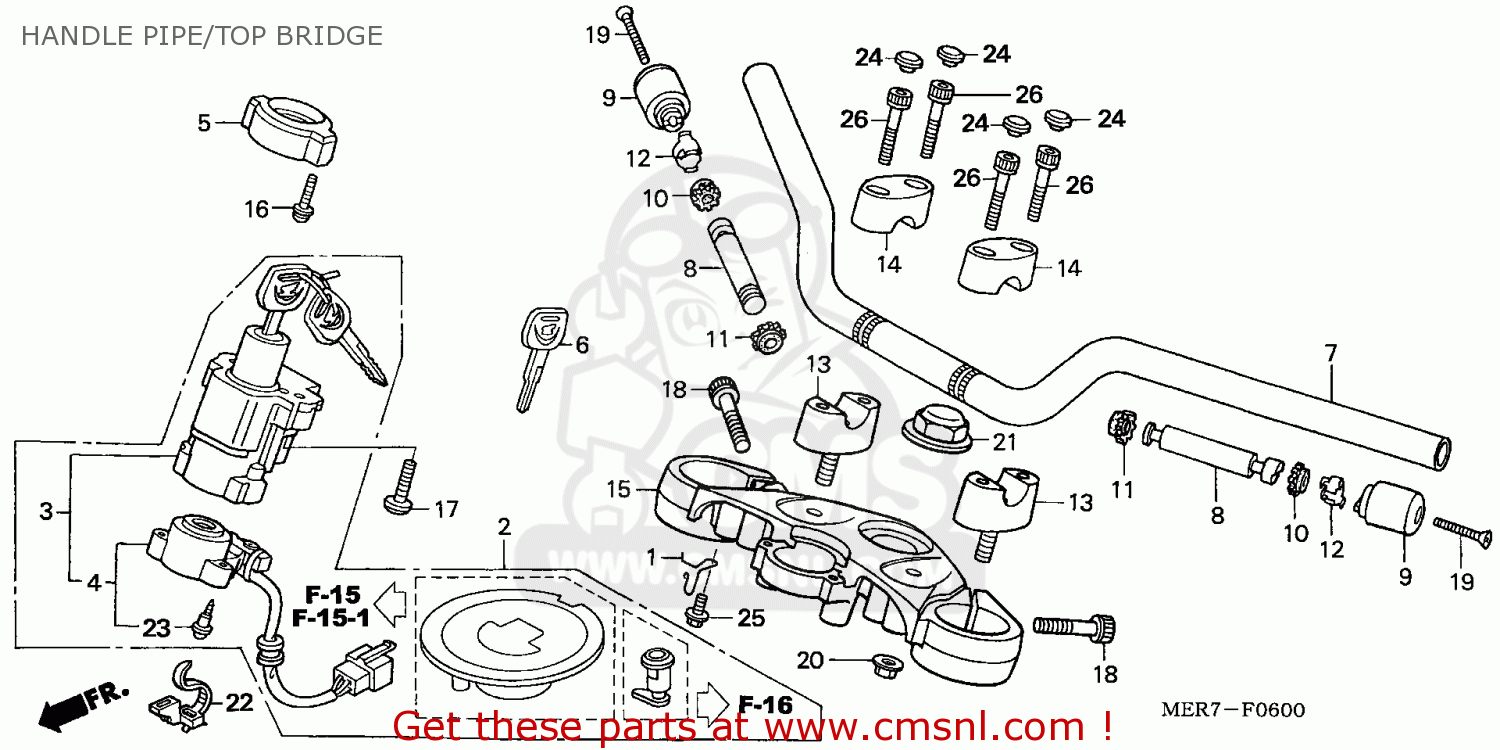 Honda CBF600N 2006 (6) EUROPEAN DIRECT SALES HANDLE PIPE/TOP BRIDGE ...