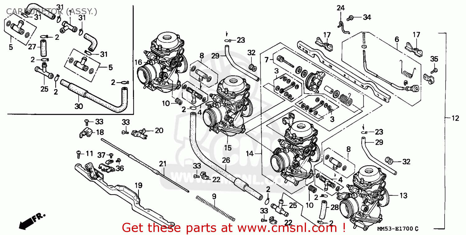 Honda CBR1000F 1989 (K) ENGLAND / DB CARBURETOR (ASSY.) - buy