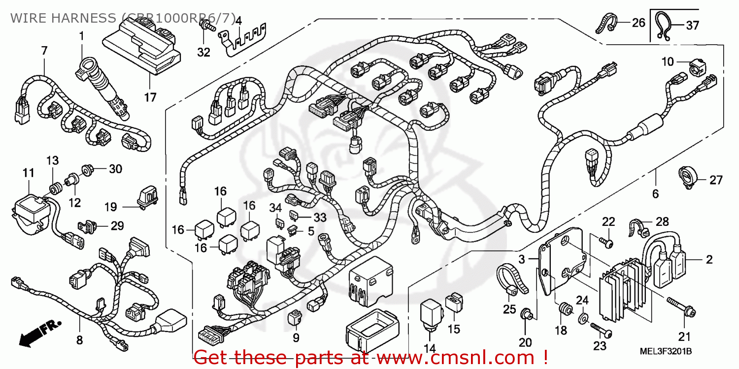 Honda CBR1000RR FIREBLADE 2007 (7) KOREA / REP WIRE HARNESS (CBR1000RR6/7) - buy WIRE HARNESS