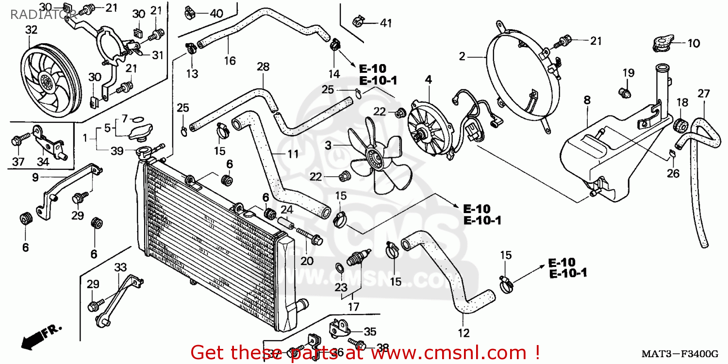 Radiateur Moteur Honda CBR1100XX Blackbird 1999-2007 - Neuf, Origine Japon