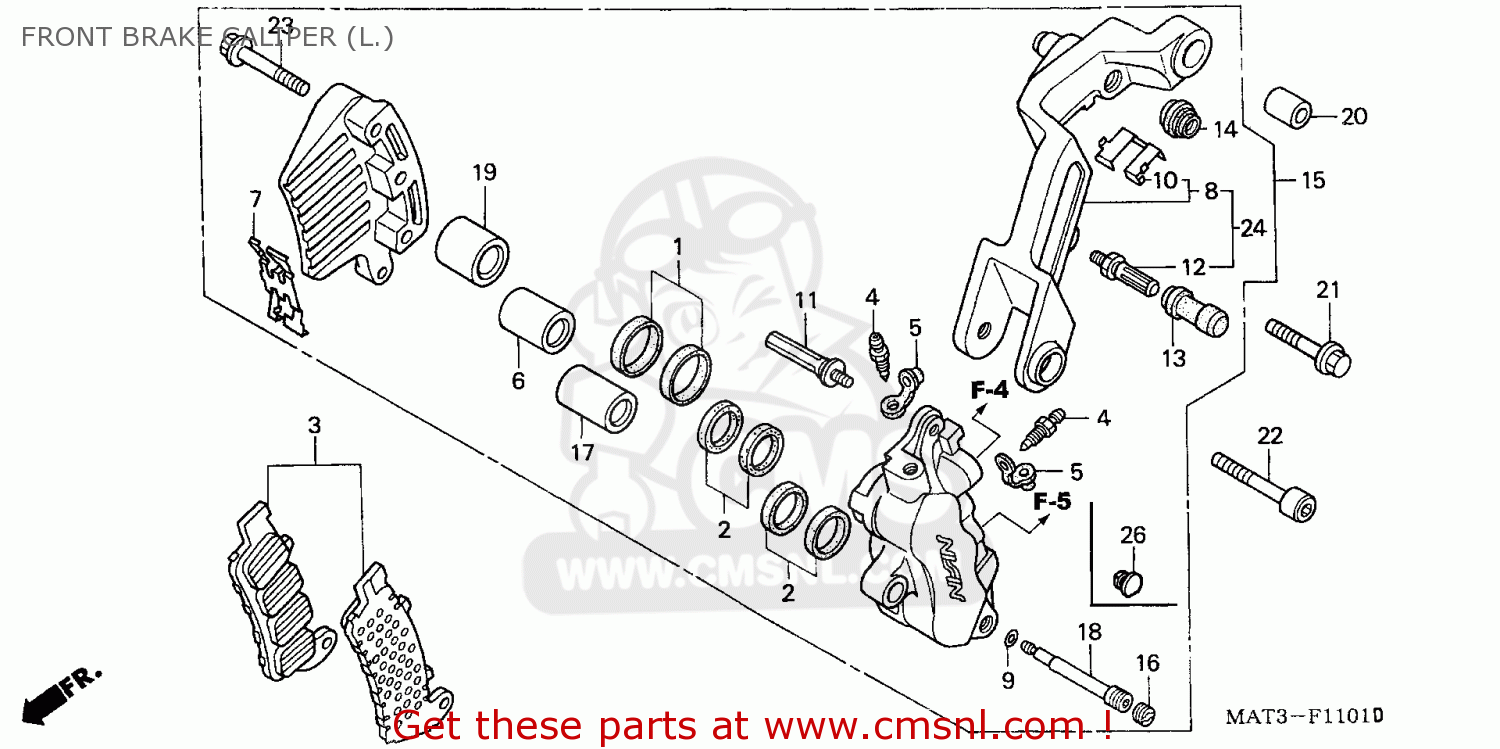Honda CBR1100XX SUPERBLACKBIRD 1998 (W) EUROPEAN DIRECT SALES / KPH FRONT BRAKE CALIPER (L