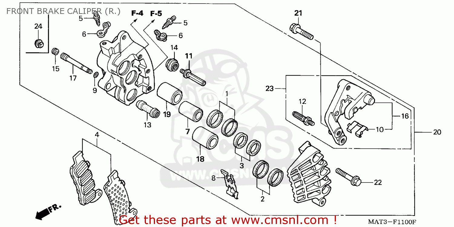 Honda CBR1100XX SUPERBLACKBIRD 1999 (X) EUROPEAN DIRECT SALES / KPH FRONT BRAKE CALIPER (R