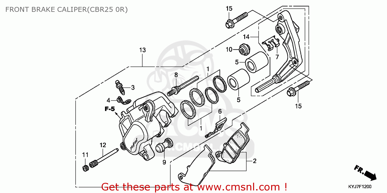 Honda CBR250R 2011 (B) ENGLAND / TYPE 4 MKH FRONT BRAKE CALIPER(CBR25