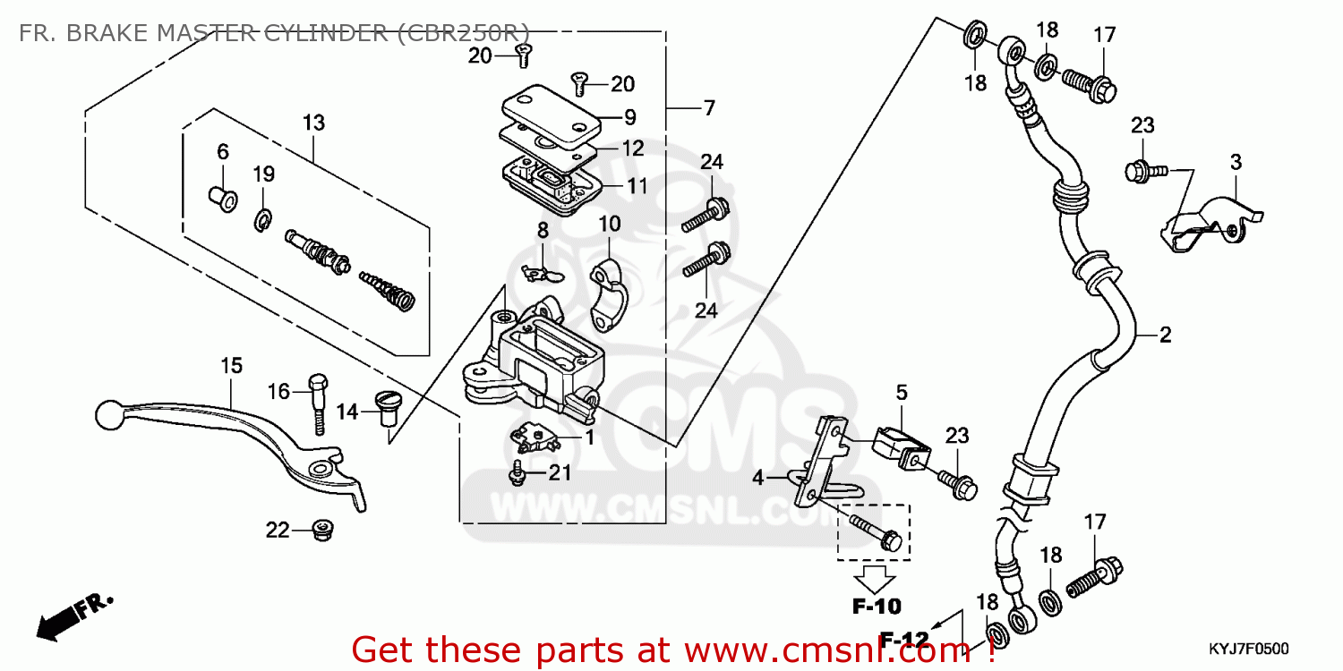 Honda CBR250R 2011 (B) EUROPEAN DIRECT SALES / TYPE 3 FR. BRAKE MASTER