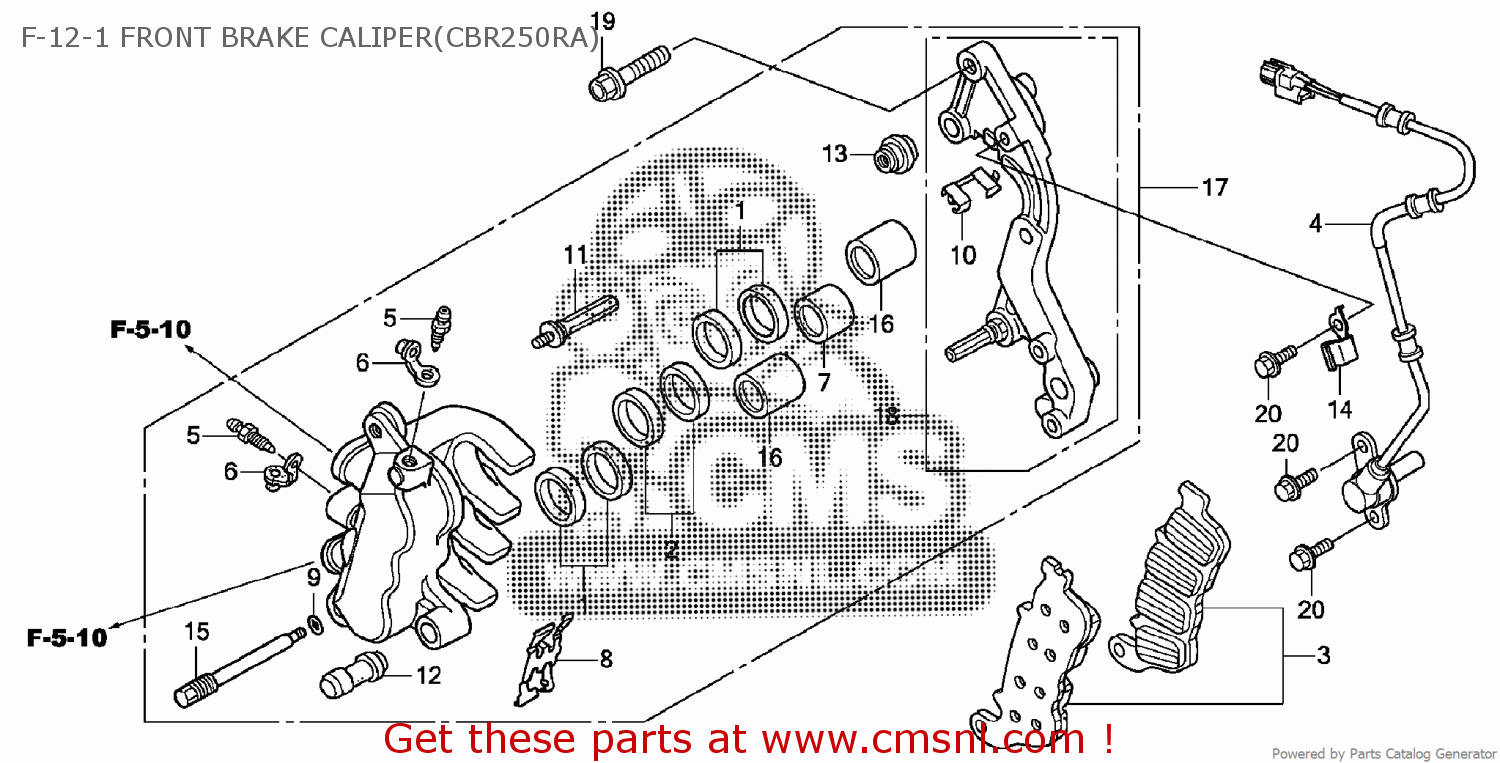 Honda CBR250RA 2013 (D) F-12-1 FRONT BRAKE CALIPER(CBR250RA) - buy F-12