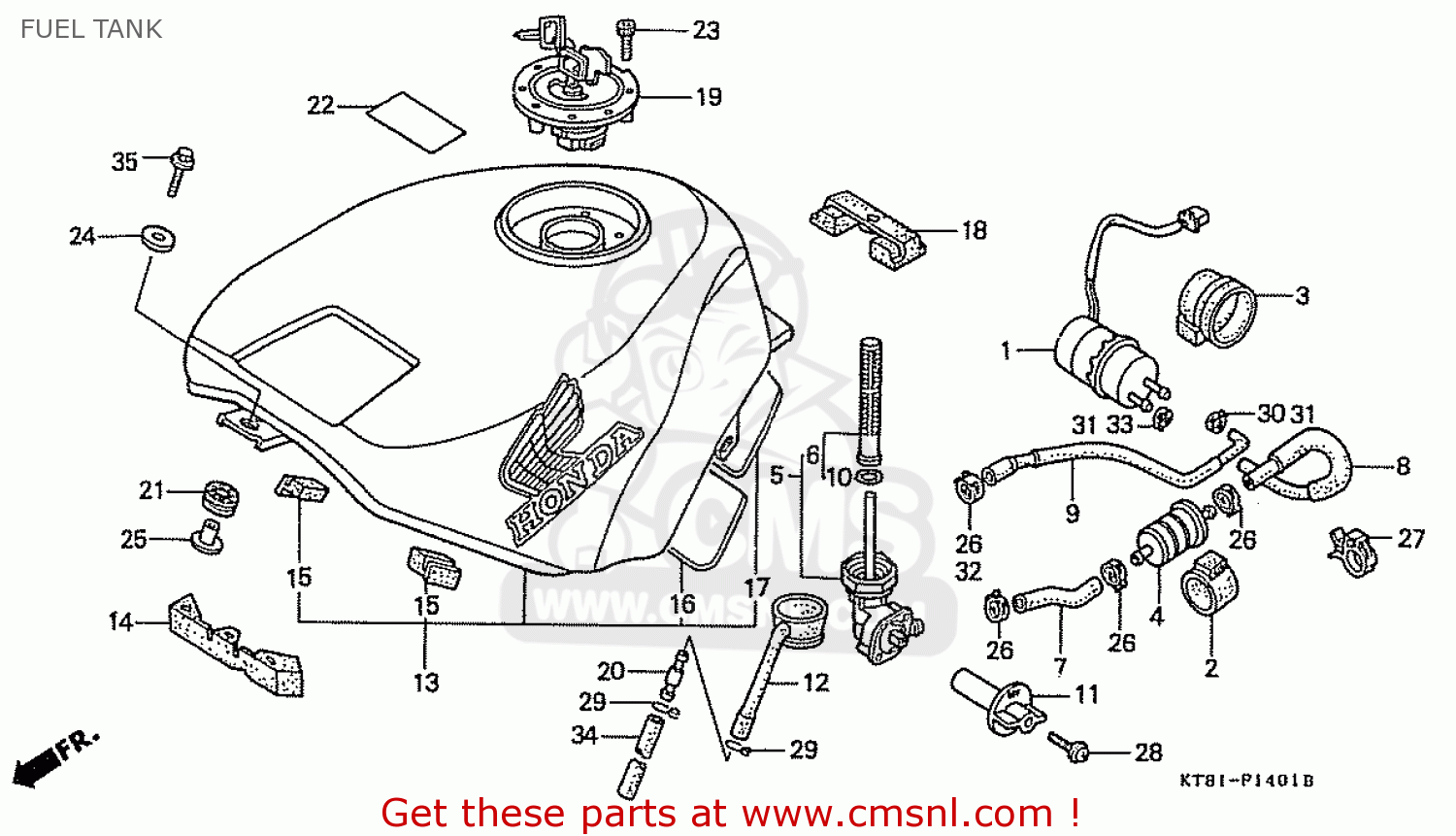 Honda CBR400RR 1988 (J) JAPANESE DOMESTIC / NC23-102 FUEL TANK - buy FUEL  TANK spares online