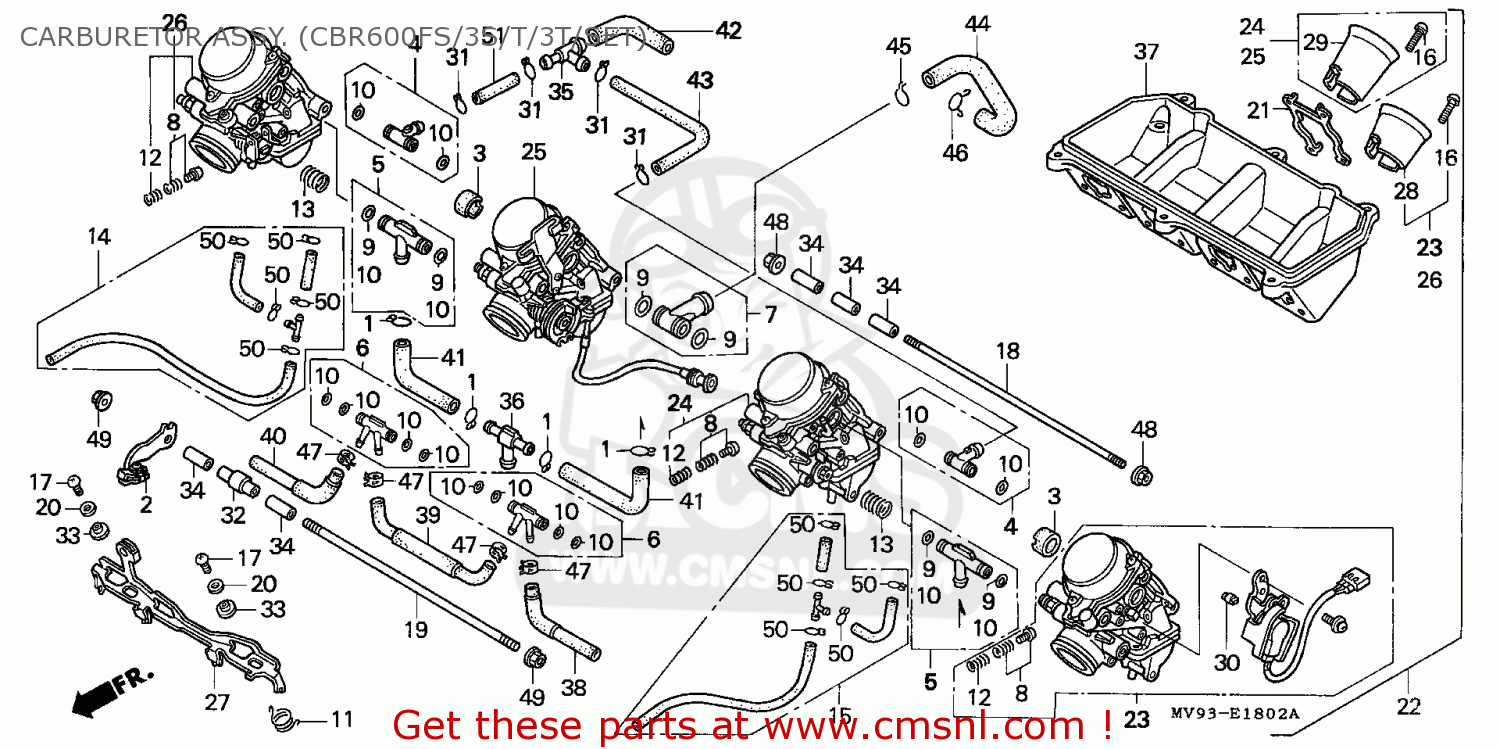 Honda CBR600F HURRICANE 1996 (T) ENGLAND / MKH CARBURETOR ASSY ...