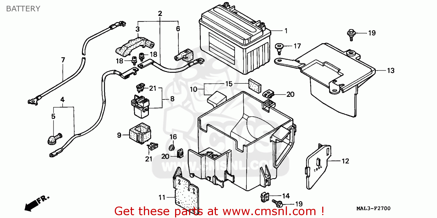 Honda CBR600F HURRICANE 1997 (V) FRANCE BATTERY - buy BATTERY spares online