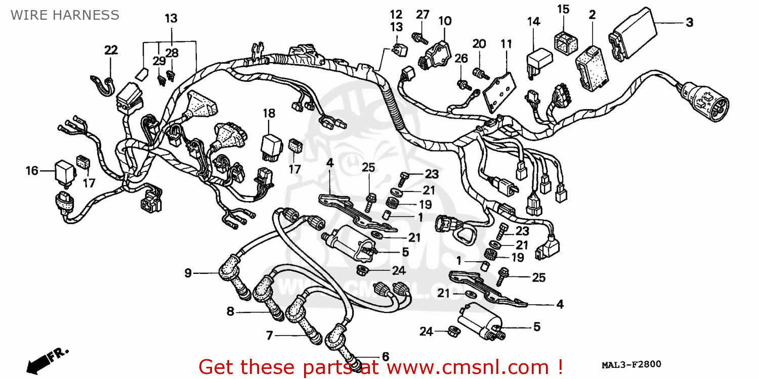 Honda CBR600F HURRICANE 1998 (W) GERMANY / 34P WIRE HARNESS - buy WIRE