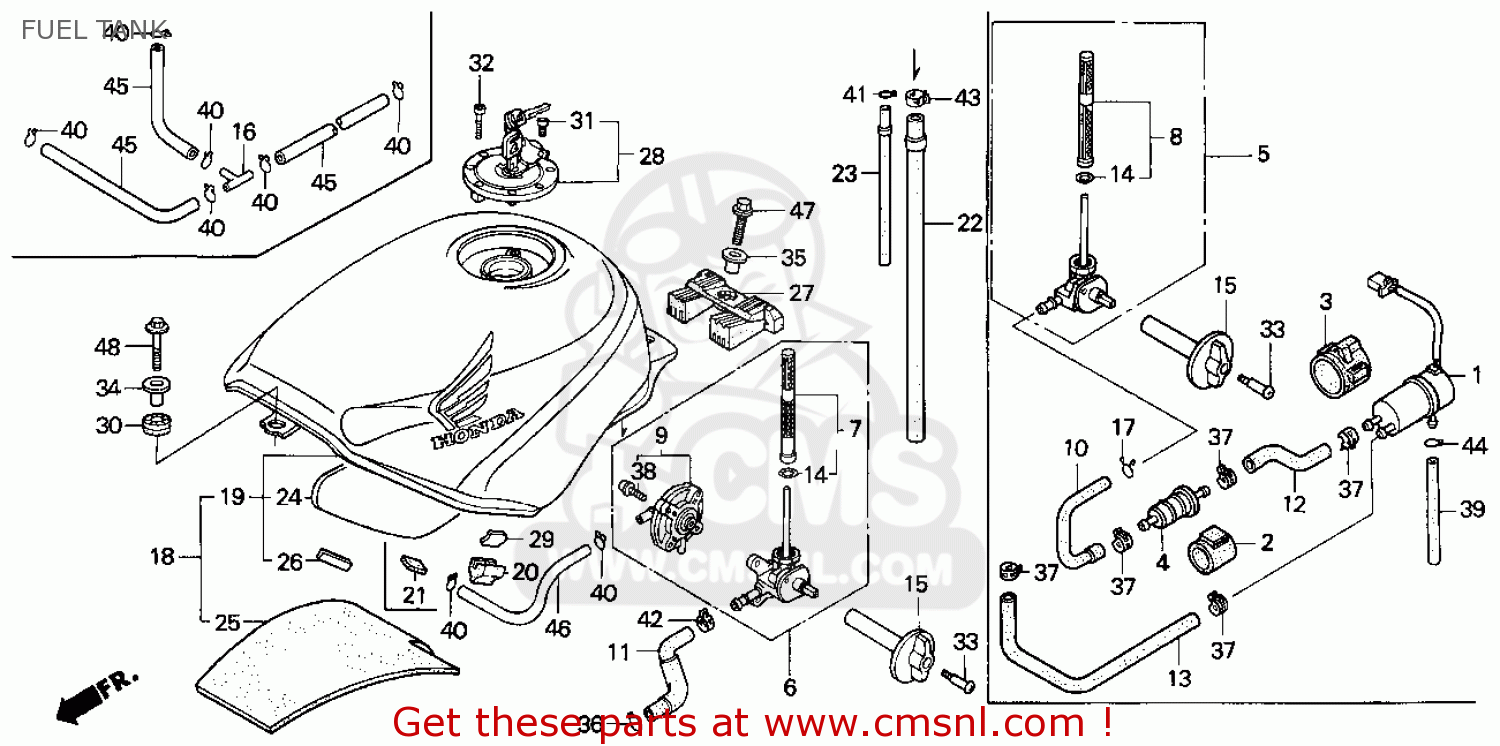 Honda Cbr600f2 Supersport 1993 (p) Usa Fuel Tank ... yamaha yfm 250 wiring diagram 