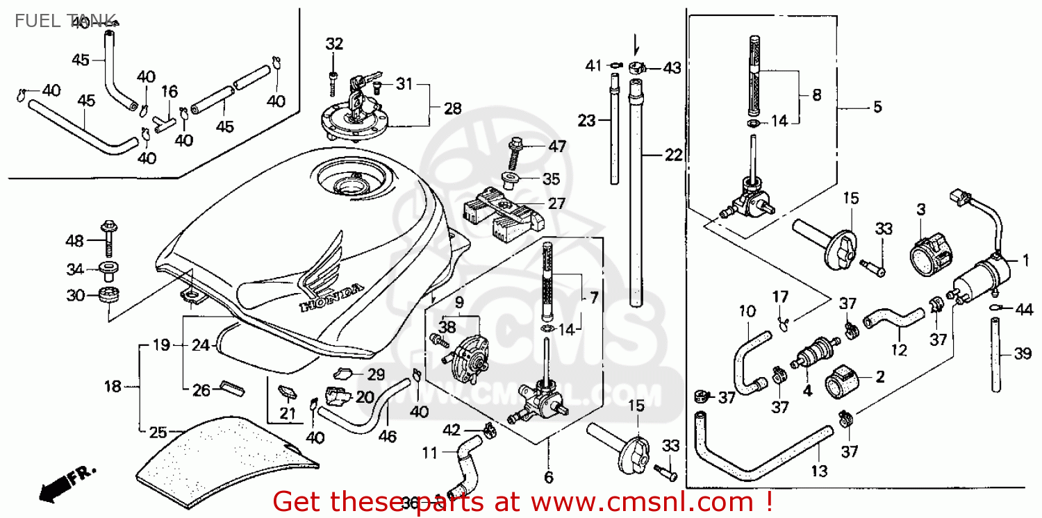 Honda CBR600F2 SUPERSPORT 1993 (P) USA FUEL TANK - buy ... r6 wire diagram 