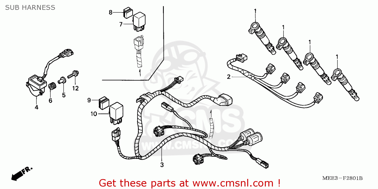 Honda CBR600RR 2003 (3) EUROPEAN DIRECT SALES SUB HARNESS - buy SUB
