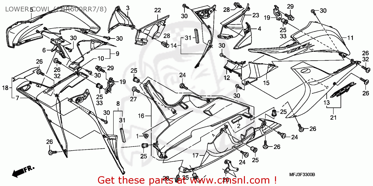 Honda CBR600RR 2008 (8) EUROPEAN DIRECT SALES LOWER COWL (CBR600RR7/8