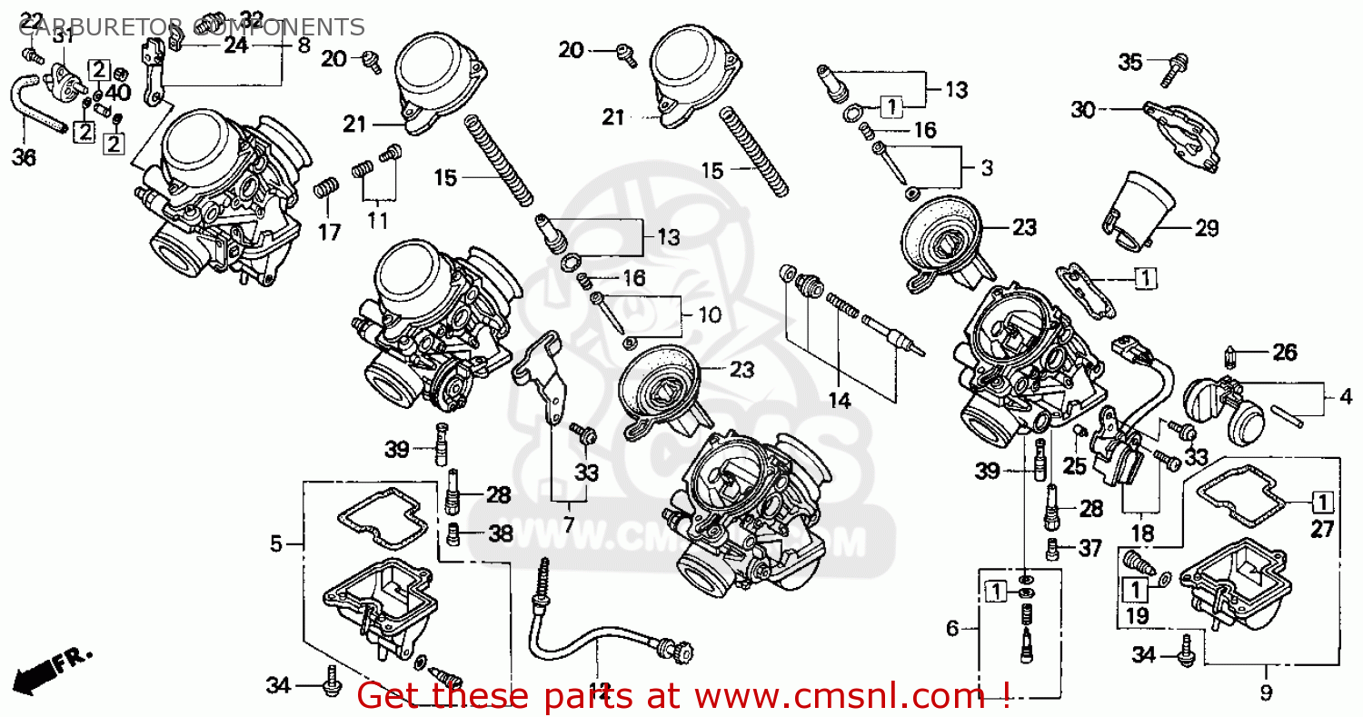 Honda CBR900RR 1996 (T) USA CALIFORNIA CARBURETOR ... honda 450 foreman atv wiring diagram 