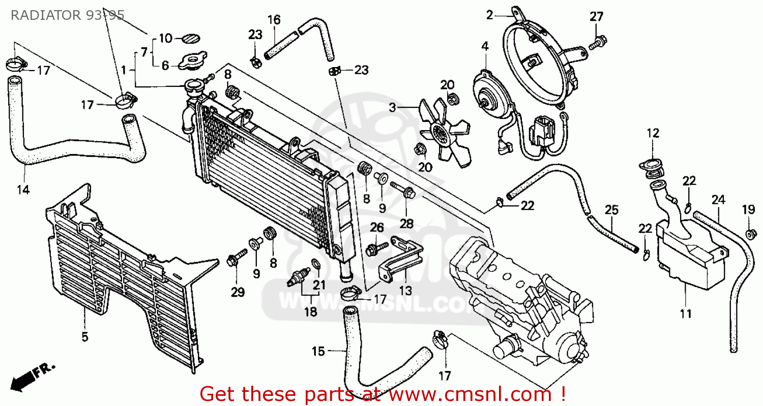 Honda Cbr900rr Cbr 1995 Usa Radiator 93-95 - schematic ... 1995 honda cbr900rr wiring diagram 