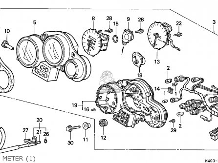 Honda CBR900RR FIREBLADE 1993 (P) MEXICO parts lists and schematics