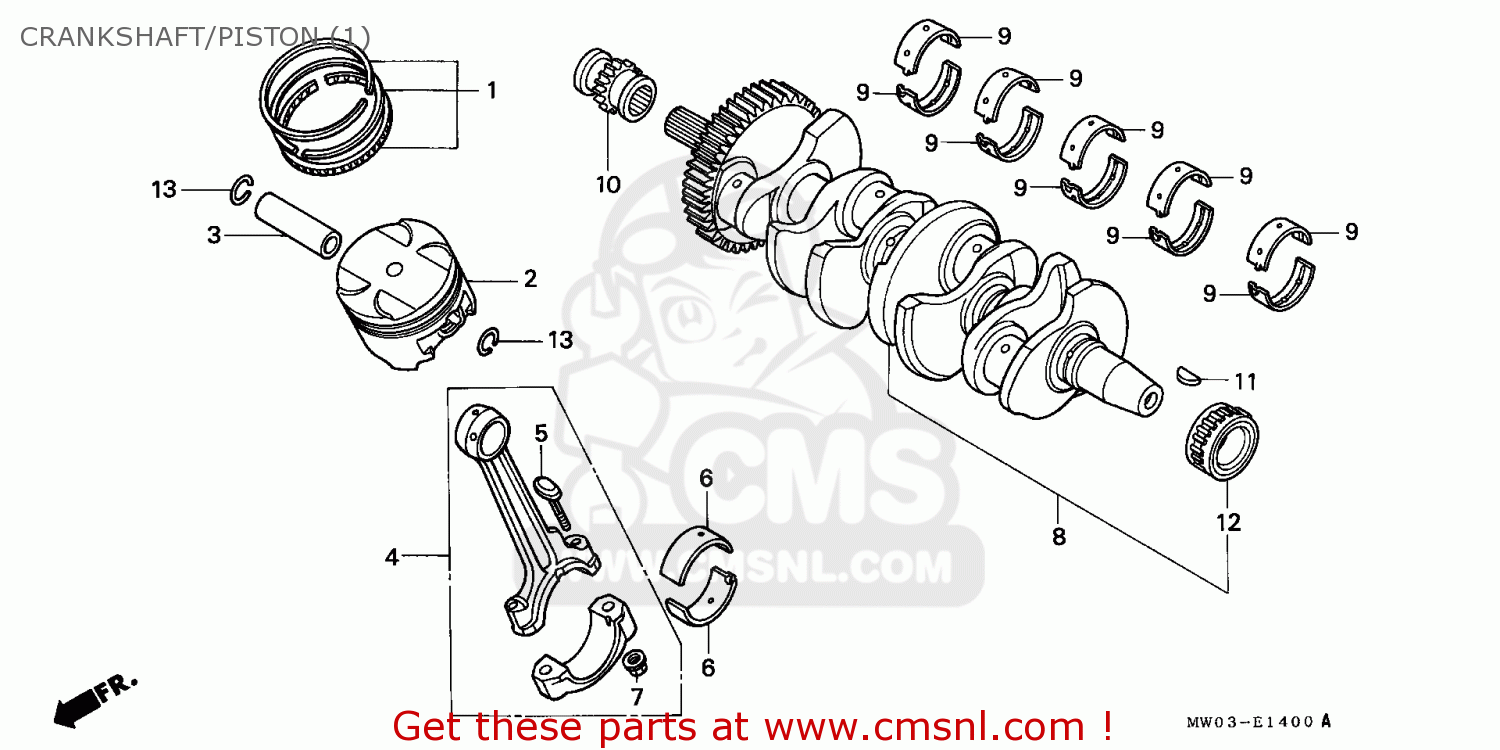 Honda CBR900RR FIREBLADE 1993 (P) NETHERLANDS CRANKSHAFT/PISTON (1 ...