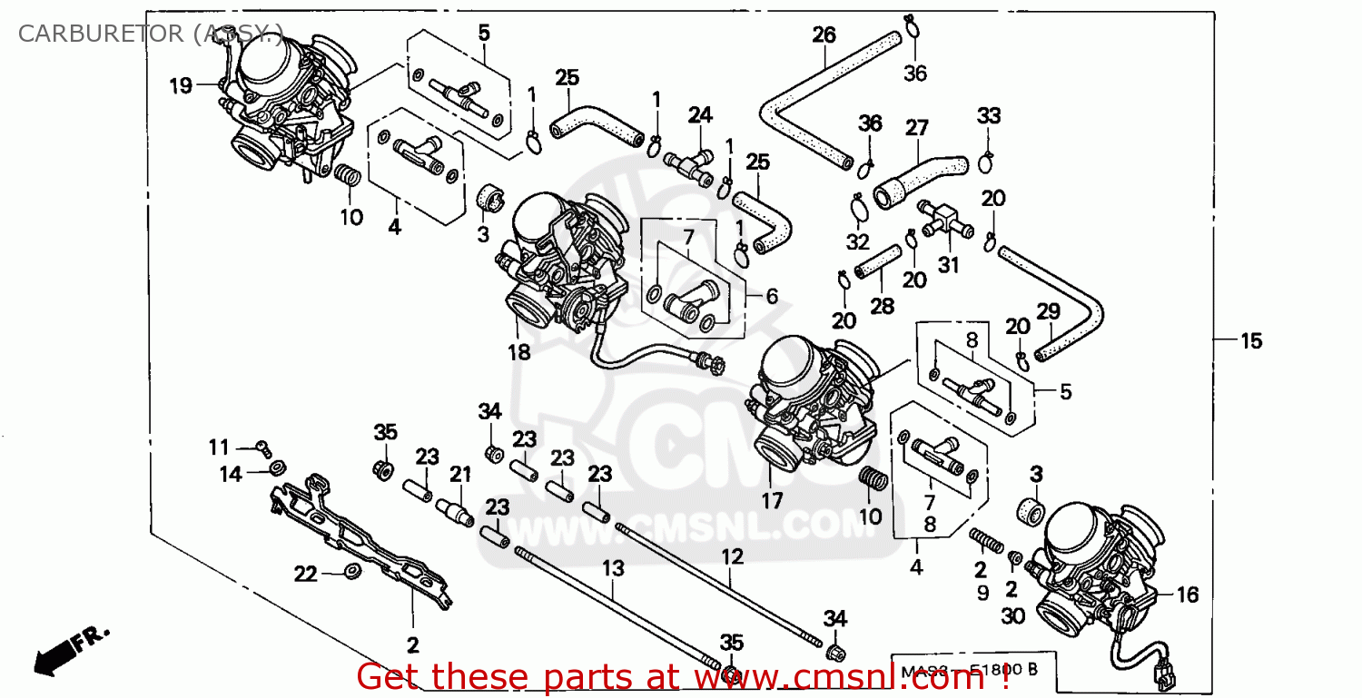 Honda CBR900RR FIREBLADE 1998 (W) ENGLAND CARBURETOR (ASSY.) - buy ...