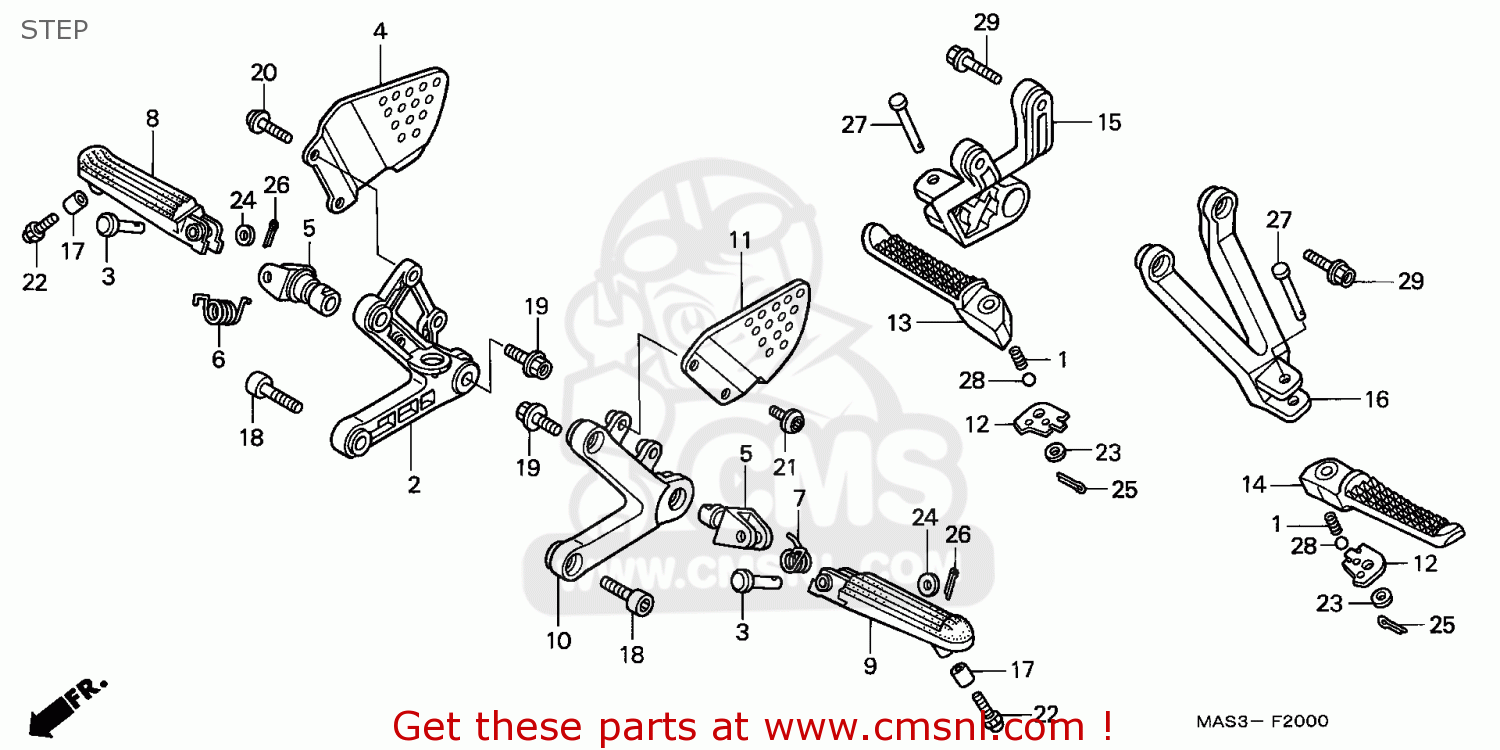 Honda CBR900RR FIREBLADE 1998 (W) ENGLAND STEP buy STEP spares online