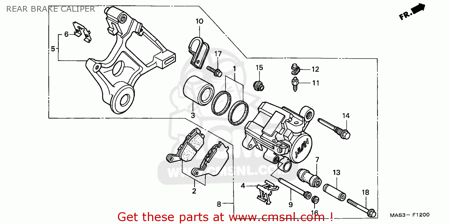 Honda CBR900RR FIREBLADE 1998 (W) FRANCE / KPH REAR BRAKE CALIPER - buy ...
