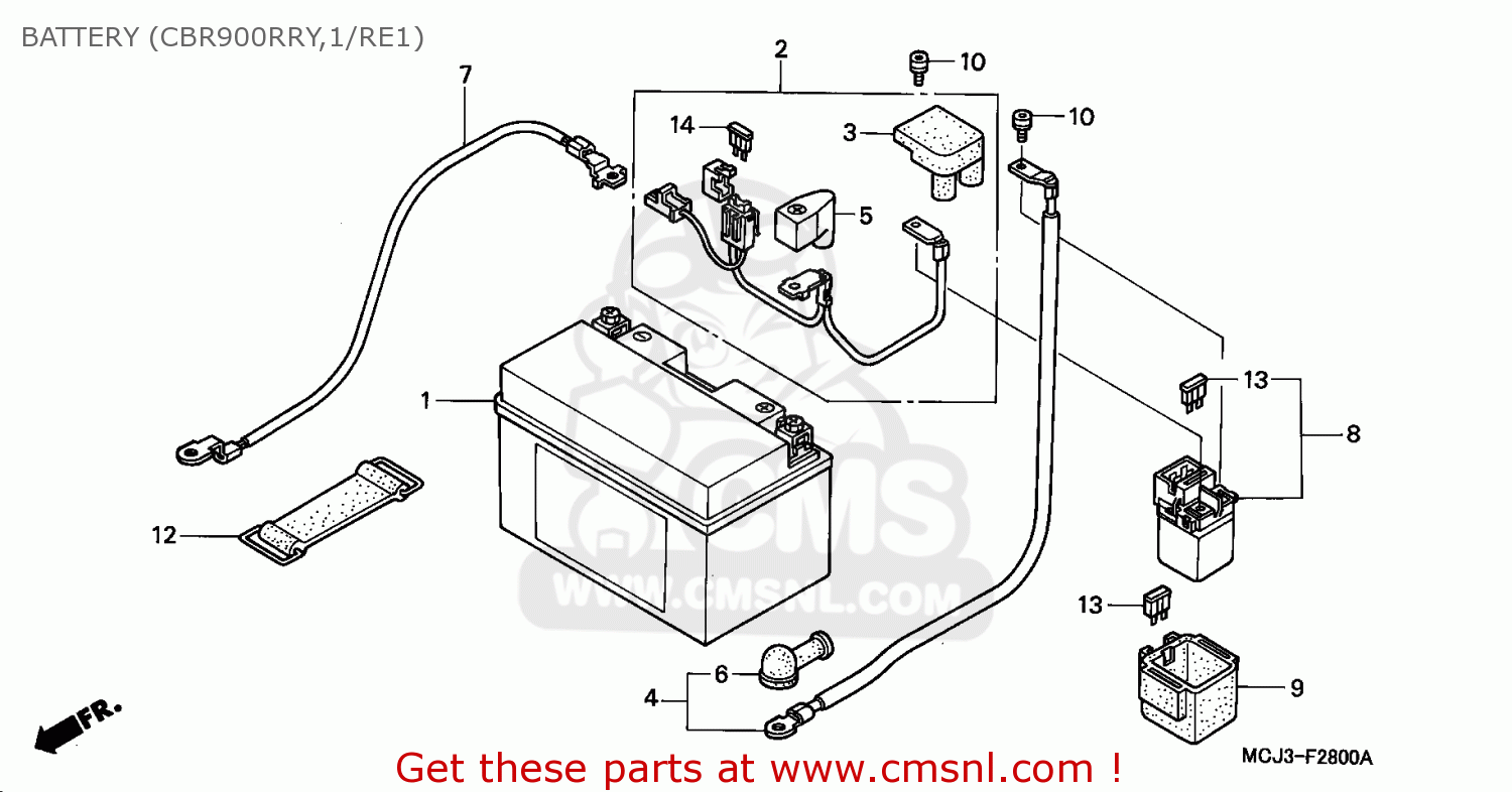 Honda CBR900RR FIREBLADE 2000 (Y) SINGAPORE / HG LL REF BATTERY