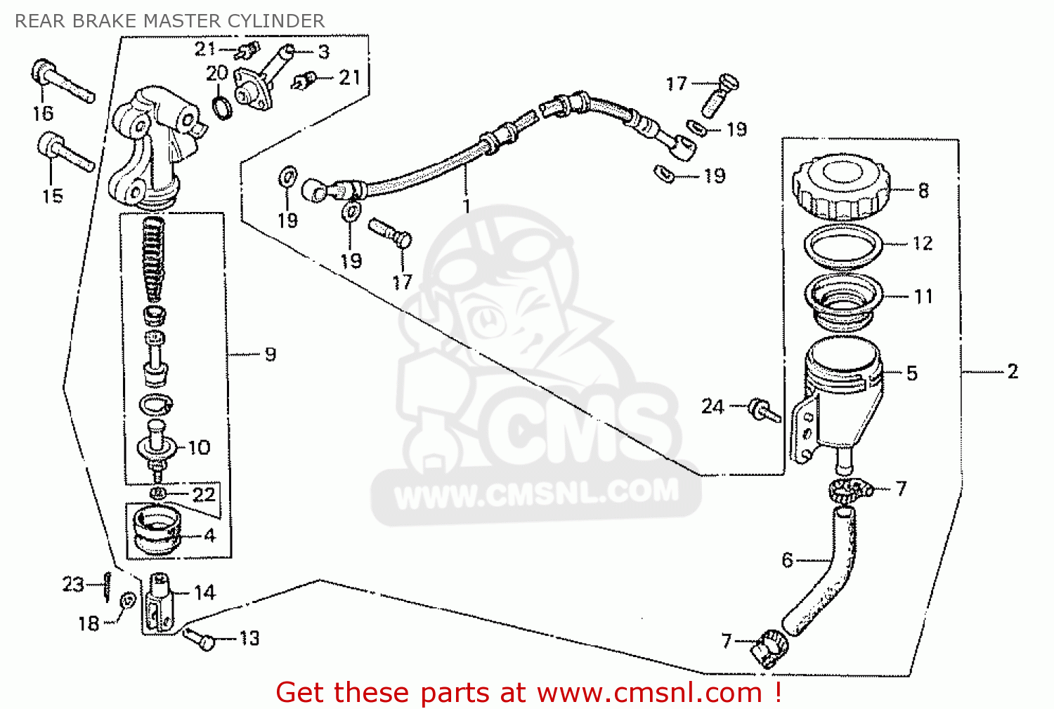 Honda Cbx1000 Supersport 1979 Z Canada Rear Brake Master Cylinder