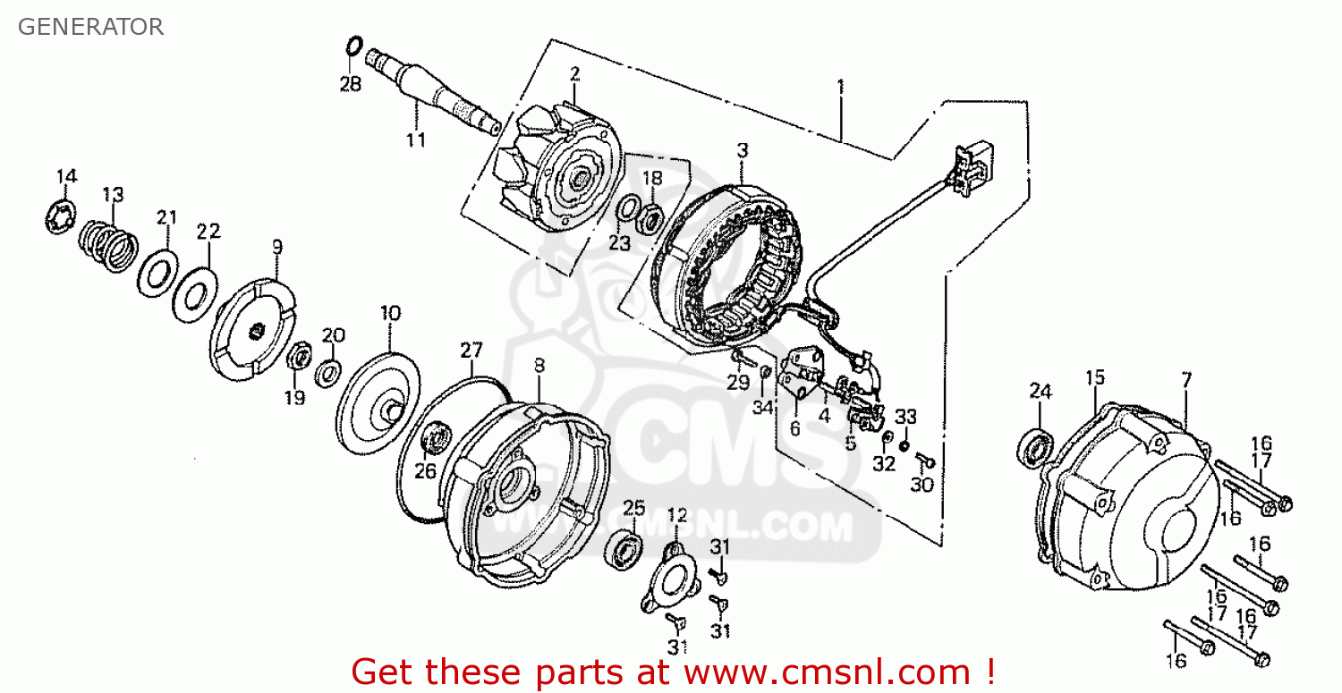 Honda CBX1000 SUPERSPORT 1979 (Z) GERMANY GENERATOR - buy GENERATOR ...
