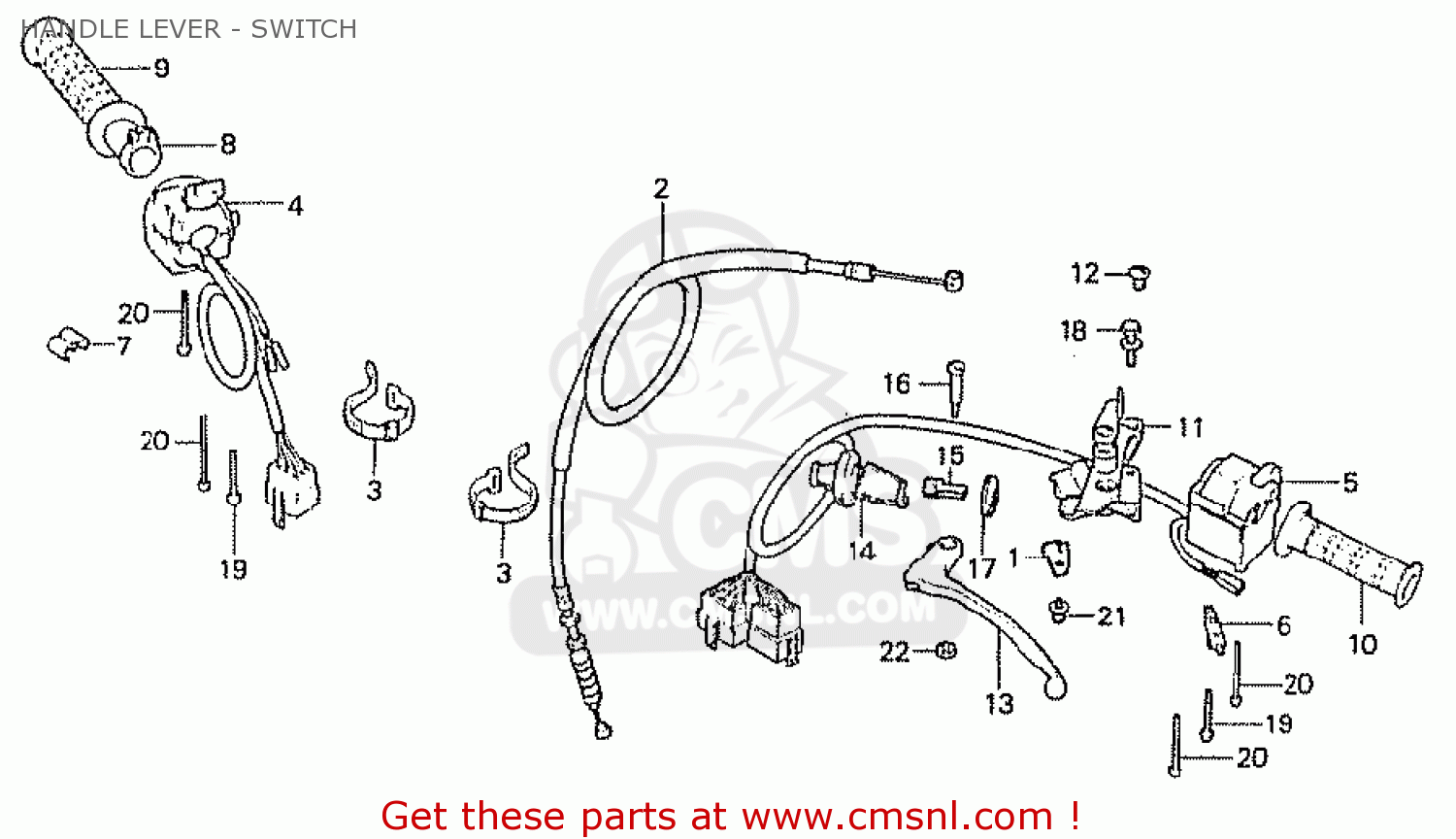 Honda CBX1000 SUPERSPORT 1981 (B) CANADA HANDLE LEVER - SWITCH - buy ...