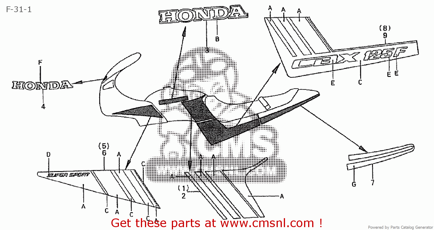 Honda Cbx125f 1987 H Japan Jc11 110 F 31 1 Buy F 31 1 Spares Online