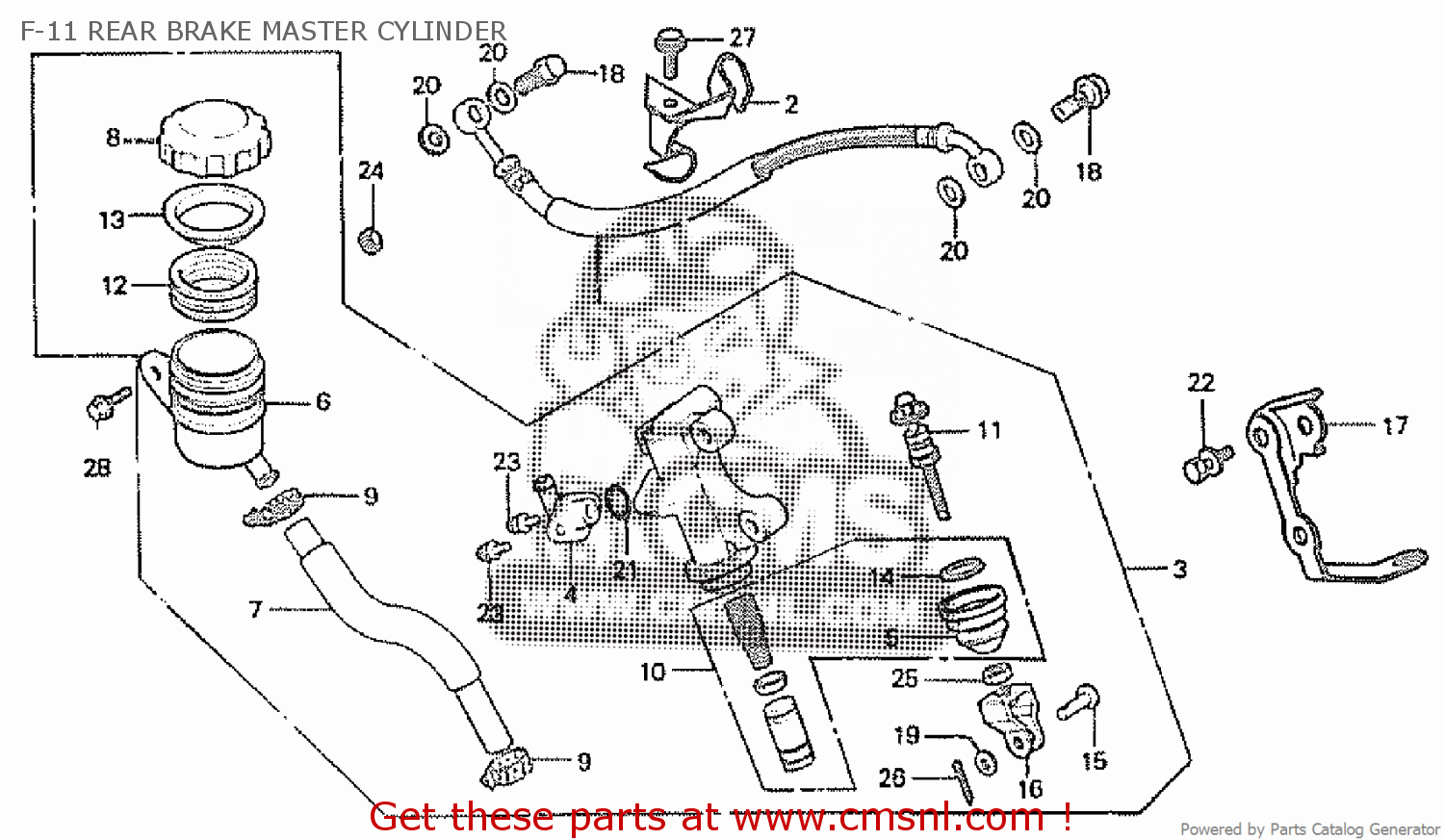 Honda CBX550F2 1982 (C) F-11 REAR BRAKE MASTER CYLINDER - buy F-11 REAR ...