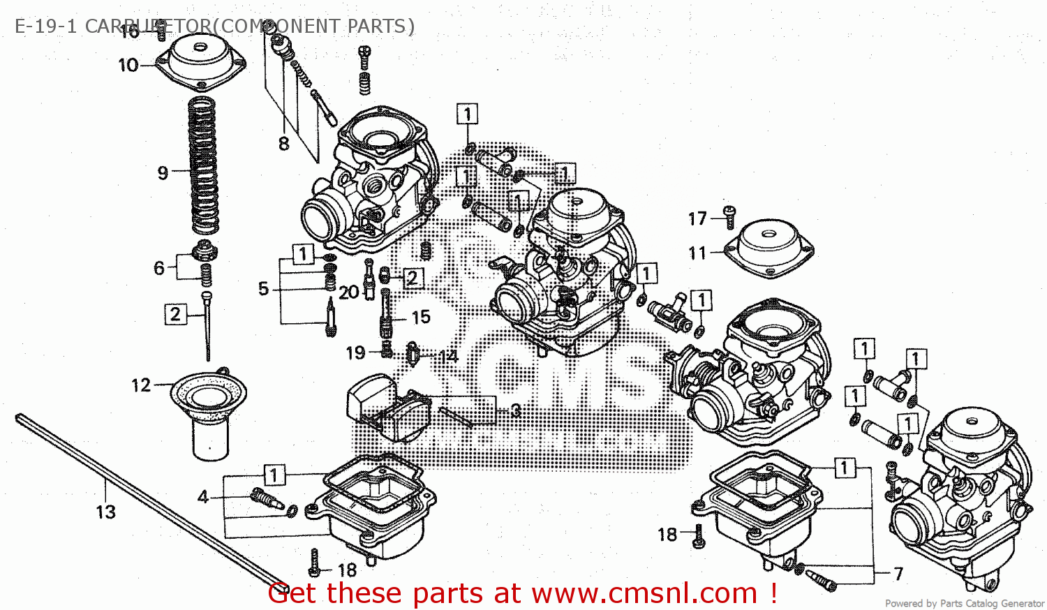 Honda CBX650E 1983 (D) E-19-1 CARBURETOR(COMPONENT PARTS) - buy E-19-1 ...