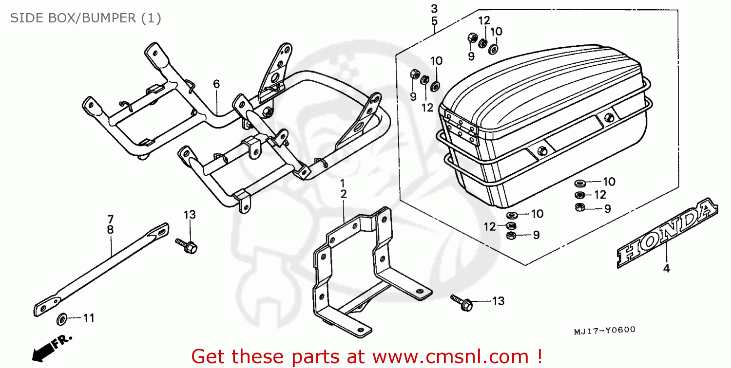 Plb Side Box Honda CBX750P 1984 (E) GENERAL EXPORT / KPH PLB SIDE BOX/BUMPER (1 ...