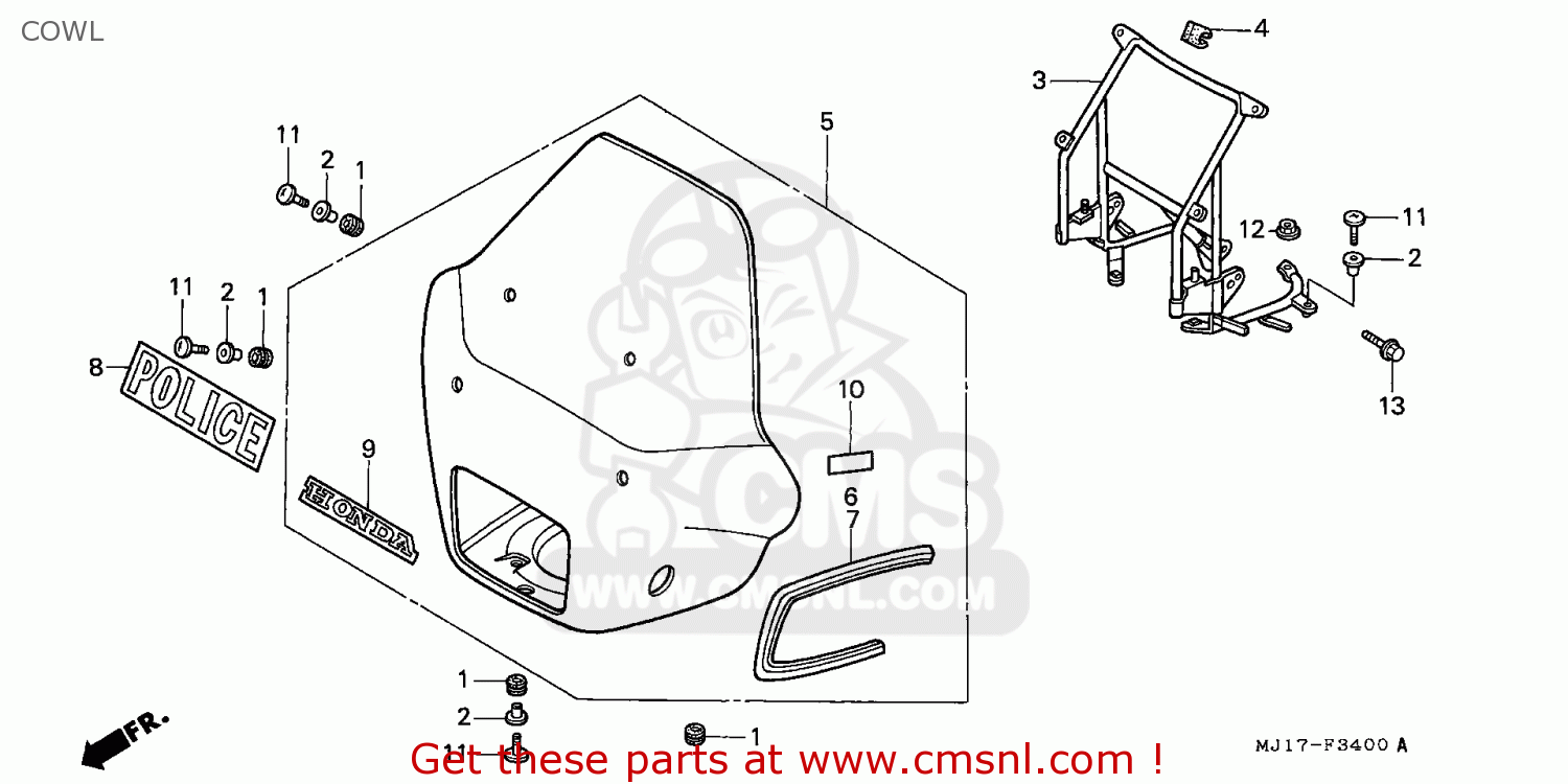 Honda CBX750P2 1987 (H) IRELAND / PLB COWL - buy COWL spares online