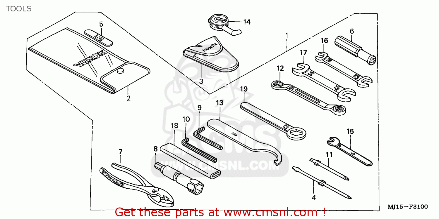 Honda CBX750P2 2001 (1) GENERAL EXPORT / KPH TYPE 2 PLB TOOLS buy