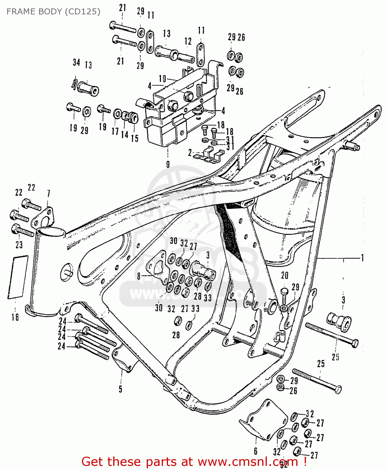 Honda Cd125k3 Frame Body Cd125 Buy Frame Body Cd125 Spares Online