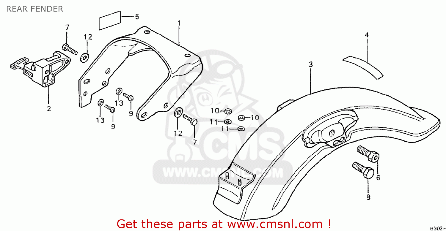 Honda CD175 A5 ENGLAND REAR FENDER - buy REAR FENDER spares online